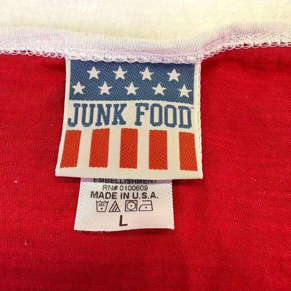 Junk Food NFL Kansas City Chiefs Vintage Inspired Oversized Red Tank Top Size L - Picture 9 of 10